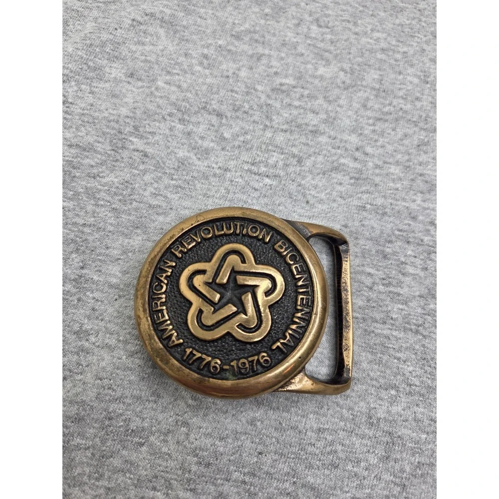 Vintage Solid Brass 1776-1976 Bicentennial Belt Buckle USA